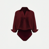 Bodysuit Sơ Mi Cổ Chữ V Phom Rủ 7900
