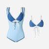 Swimsuit Kẻ Sọc Viền Xanh Phối Bra 7907
