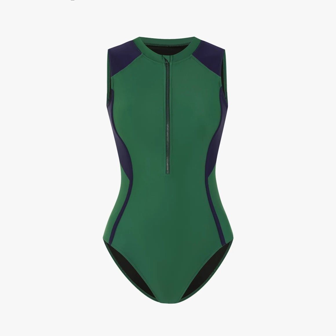 Swimsuit Sát Nách Phối Khóa Kéo Dọc Viền Đen 7909
