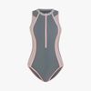 Swimsuit Sát Nách Phối Khóa Kéo Dọc Viền Hồng 7911