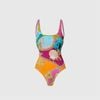 Swimsuit Dây Mảnh Họa Tiết Baroque Cổ Vuông 7921