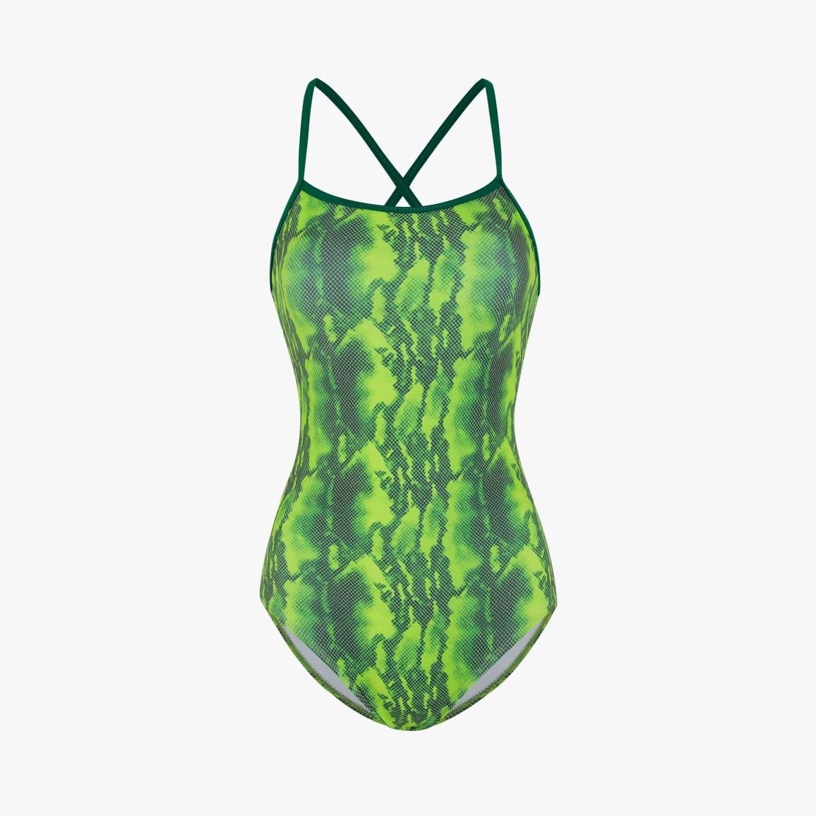 Swimsuit 2 Dây Chéo Lưng In Họa Tiết Da Rắn 7926