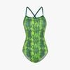 Swimsuit 2 Dây Chéo Lưng In Họa Tiết Da Rắn 7926
