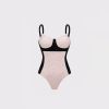 Set Swimsuit Tweed Hồng Phấn Kèm Áo Khoác Lửng Tay Lỡ 7928