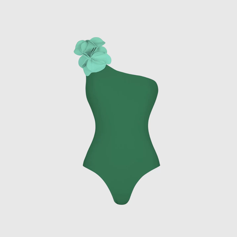 Swimsuit Lệch Vai Đính Hoa 3D 7946 