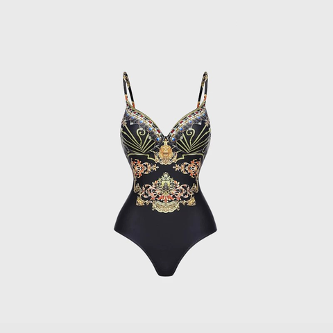  Swimsuit 2 Dây In Họa Tiết Cổ Điển 7968 