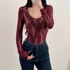 Bodysuit Ren Hoa Dài Tay Cổ Tròn 7820