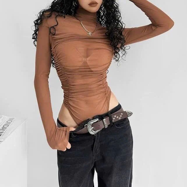 Bodysuit Lưới Nhún Eo 7734