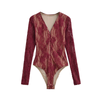 Bodysuit Ren Cổ V Phối Khóa Kéo 7877