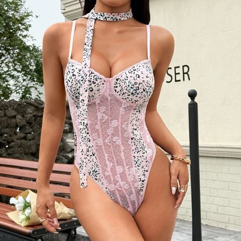  Bodysuit Ren Da Beo Phối Áo Tay Dài 7965 