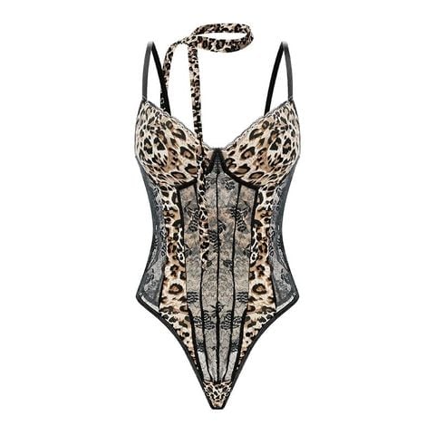  Bodysuit Ren Da Beo Phối Áo Tay Dài 7964 