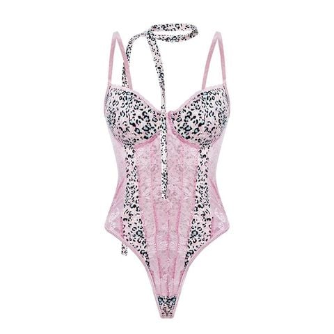  Bodysuit Ren Da Beo Phối Áo Tay Dài 7965 