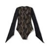 Bodysuit Ren Tay Loe Phối Viền Cổ V 7846