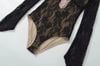 Bodysuit Ren Tay Loe Phối Viền Cổ V 7846