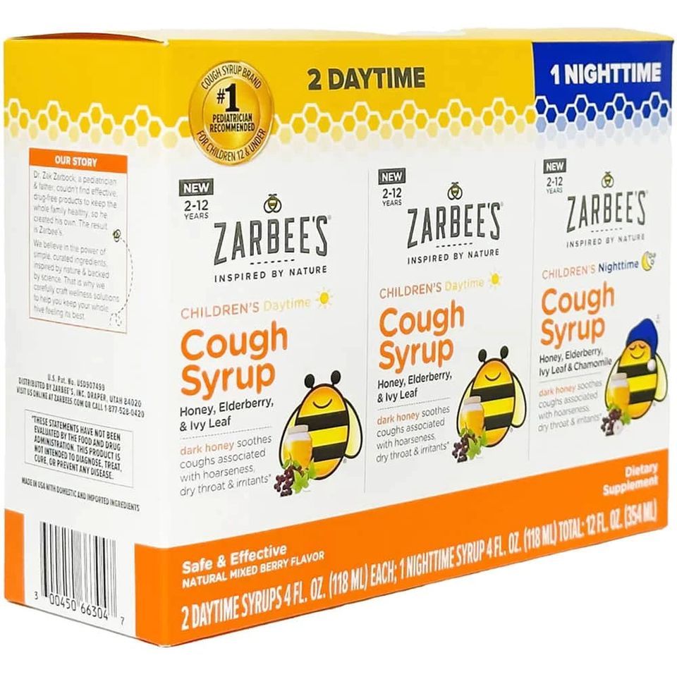 Siro Ho Đờm Zarbee‘s cho bé từ 2-12 tuổi set 3 chai*118ml