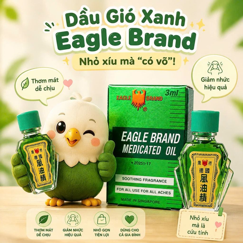 Dầu Gió Xanh Eagle Brand Medicated Oil Mỹ (24ml)