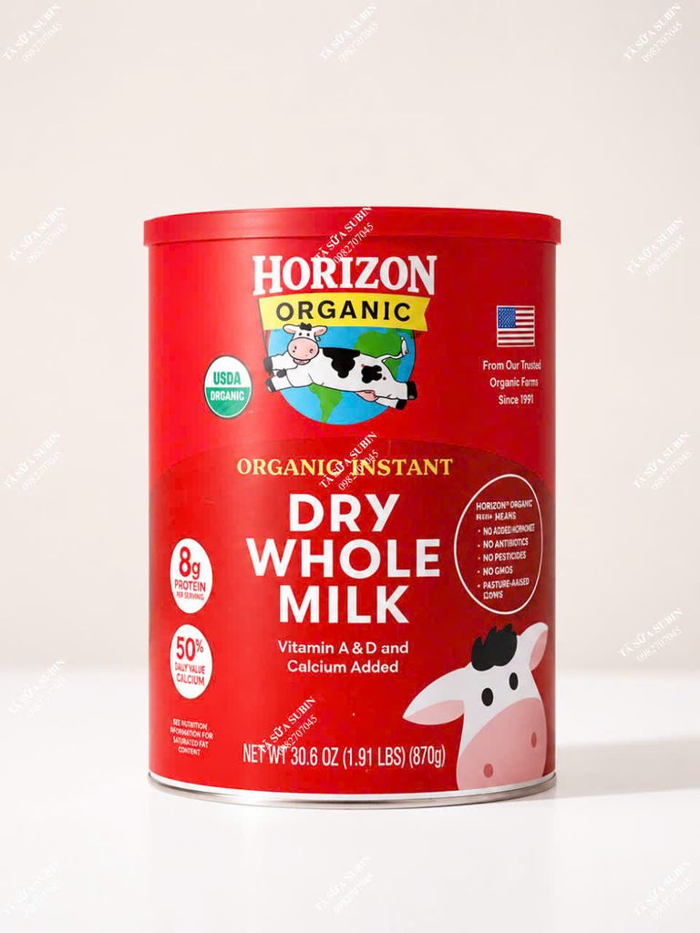 Sữa tươi Horizon organic Mỹ 870gr dạng bột whole milk