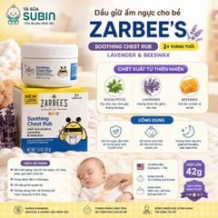 Dầu Ấm Ngực Zarbee’s Soothing Chest Rub Mỹ 42g