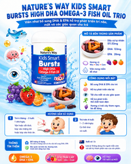 Viên Dầu Cá DHA Nature's Way Kids Smart Omega 3 High DHA Úc 180 Viên