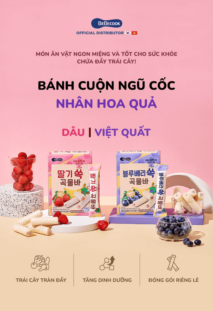 Bánh Ngũ Cốc Cuộn Bebecook 40g Vị Kem