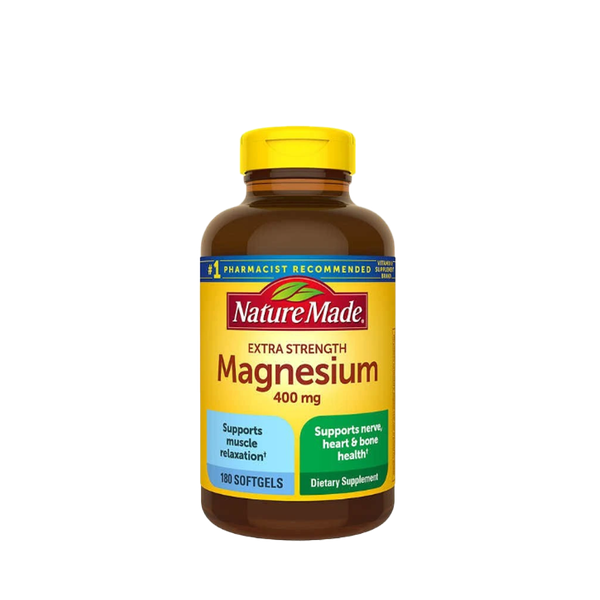 Viên Uống Bổ Sung Magie Nature Made Magnesium Extra Strength 400mg Mỹ (180v)