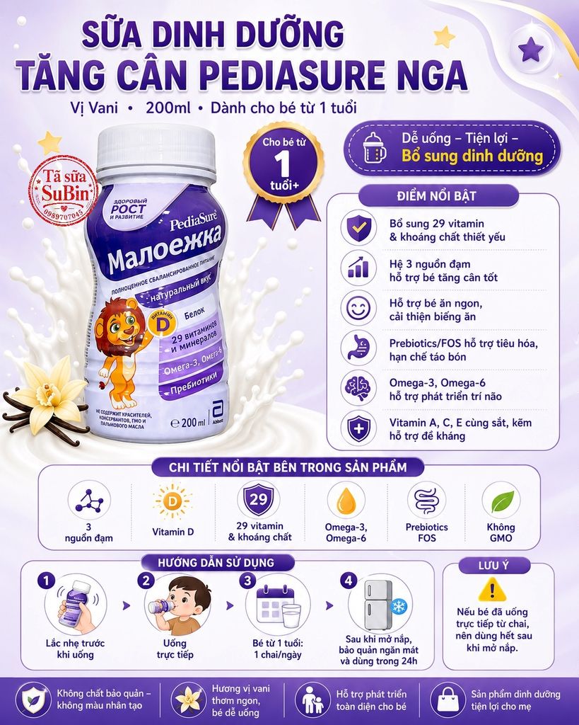 Sữa Pediasure Nước Nga 200ml