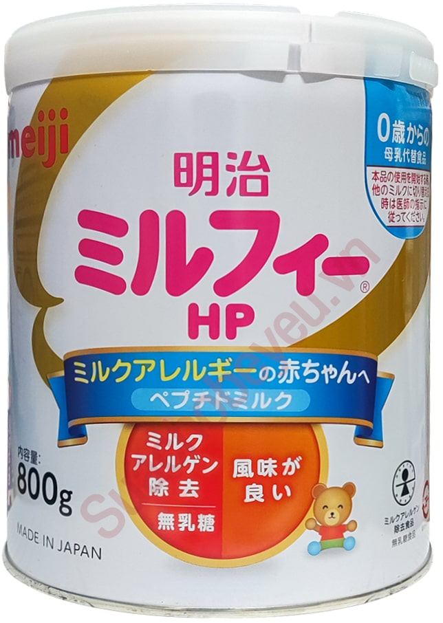 Sữa Meiji HP Nhật Bản 800gr Cho Bé bị dị ứng đạm sữa bò (Từ 0-3 tuổi) mẫu mới