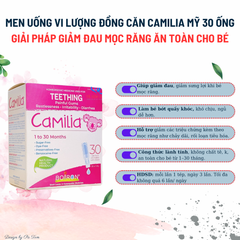 Men Uống Vi Sinh Boiron Camilia Canada Giúp Giảm Đau Mọc Răng Cho Bé Từ 1-30 Tháng (30 Ống x 1ml)