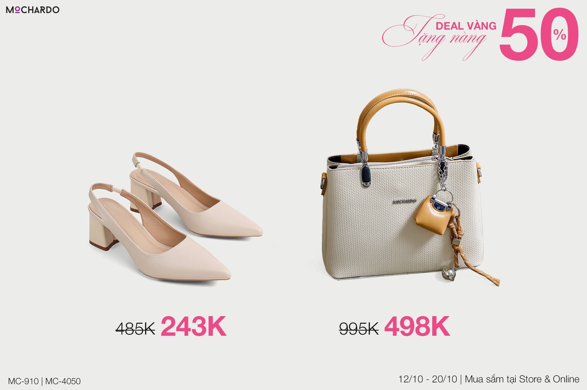  Combo Giày Sandal Cao Gót Nữ MC-910 +Túi Xách Cao Cấp MC-4050 