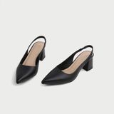  Giày Sandal Cao Gót Nữ Dáng Slingback Mũi Nhọn Đế Vuông 5cm MC-910 