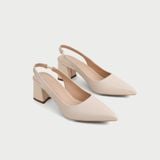  Giày Sandal Cao Gót Nữ Dáng Slingback Mũi Nhọn Đế Vuông 5cm MC-910 
