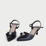  Giày Cao Gót Nữ Slingback Mũi Nhọn Phối Khóa Sang Trọng NP-018 