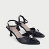  Giày Cao Gót Nữ Slingback Mũi Nhọn Phối Khóa Sang Trọng NP-018 