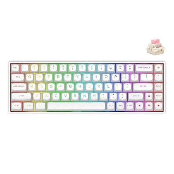 nShop bán bàn phím HZ68 White Pink Magnetic Switch chính hãng E-yooso giá tốt chất lượng cao