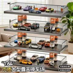Diorama 1:64 Bãi đỗ xe lộ thiên 4 tầng cỡ lớn SCJ143