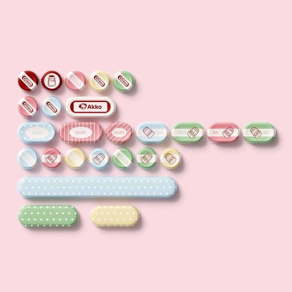  Bộ Keycap bàn phím cơ AKKO BottleCap Keycaps - Classic 