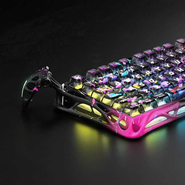  Bàn phím cơ GravaStar Mercury V75 Pro 75% Hall Effect Magnetic Switch Gaming Keyboard - Neon Graffiti 