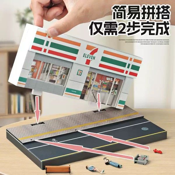  Diorama 1:64 Mô hình cửa hàng tiện lợi 7-Eleven SCJ426 