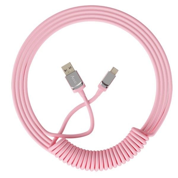  Dây cáp xoắn bàn phím cơ AKKO Coiled Cable - Pink 