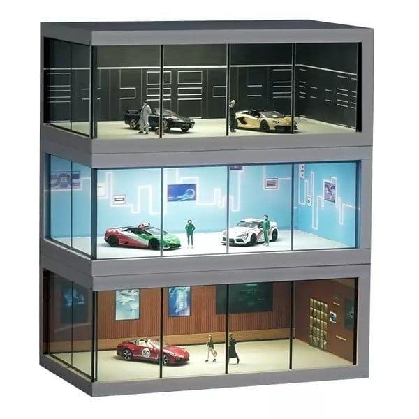  Diorama 1:64 Phòng trưng bày xe có đèn SCJ423 