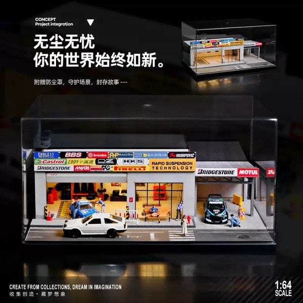  Diorama 1:64 Xưởng sửa xe hiện đại SCJ82025-A 