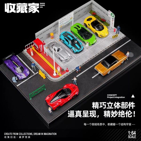  Diorama 1:64 Bãi đậu xe Nhật Bản SCJ82035 