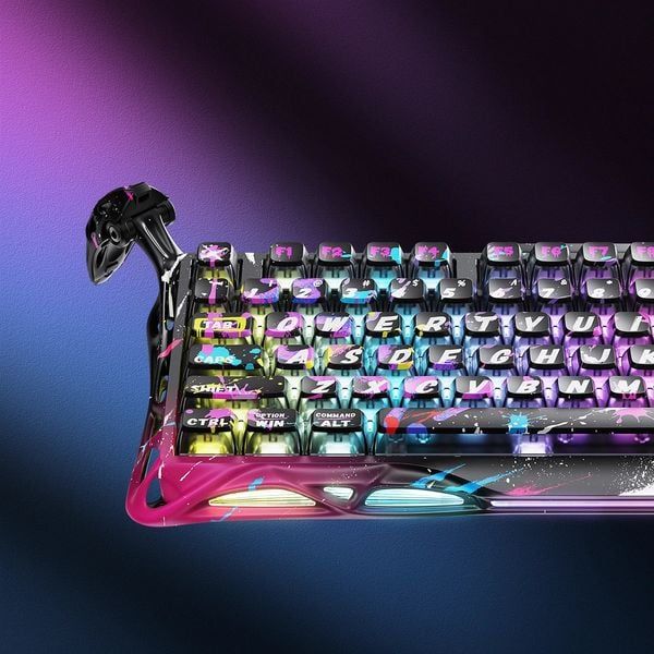  Bàn phím cơ GravaStar Mercury V75 Pro 75% Hall Effect Magnetic Switch Gaming Keyboard - Neon Graffiti 