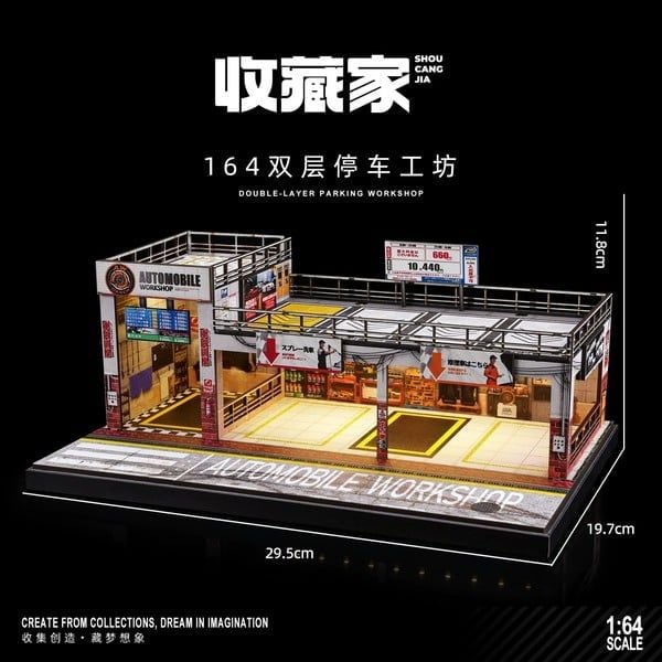 ảnh bìa vuông square thumb 1:1 Diorama 1:64 - Gara xe Automobile Workshop 2 tầng