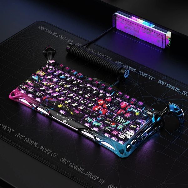  Bàn phím cơ GravaStar Mercury V75 Pro 75% Hall Effect Magnetic Switch Gaming Keyboard - Neon Graffiti 