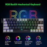  Bàn Phím Cơ Gaming E-YOOSO Z11 RGB USB Bluetooth Receiver 2.4G 60% Mini 63 Phím Black Grey - Blue Switch 