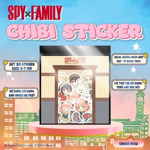 Bộ 20 Sticker Chibi SPY x FAMILY chính hãng