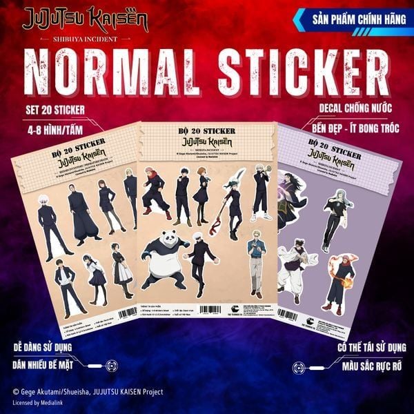 Bộ Sticker Nhân Vật Jujutsu Kaisen Chú Thuật Hồi Chiến chính hãng