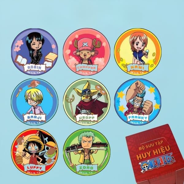  Bộ sưu tập túi mù 8 huy hiệu One Piece 