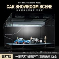 Diorama 1:64 Showroom xe tường kính SCJ430